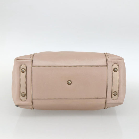 Salvatore Ferragamo Gancini Hand Bag Leather Beige Auth YKZ1472