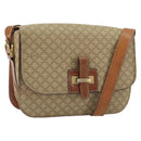 CELINE Macadam Canvas Shoulder Bag PVC Beige Gold Auth YKZ1474-1