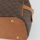 CELINE Macadam Canvas Hand Bag PVC Leather Brown Gold Auth YKZ1476A-15
