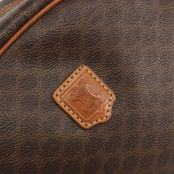 CELINE Macadam Canvas Hand Bag PVC Leather Brown Gold Auth YKZ1476A