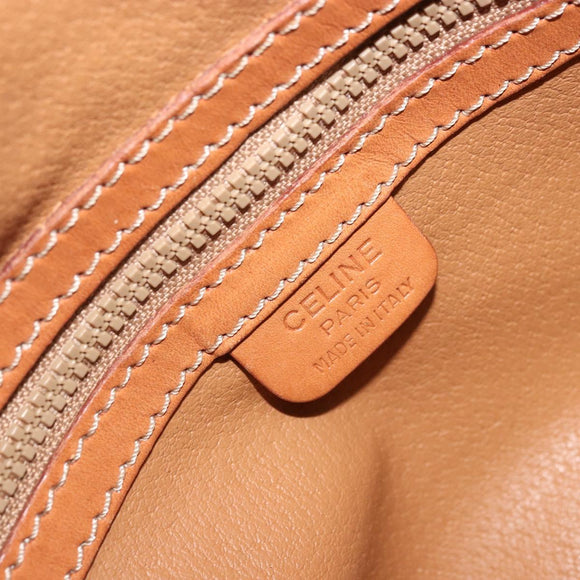 CELINE Macadam Canvas Hand Bag PVC Leather Brown Gold Auth YKZ1476A