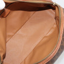 CELINE Macadam Canvas Hand Bag PVC Leather Brown Gold Auth YKZ1476A-10