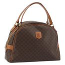 CELINE Macadam Canvas Hand Bag PVC Leather Brown Gold Auth YKZ1476A-1