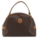CELINE Macadam Canvas Hand Bag PVC Leather Brown Gold Auth YKZ1476A-13