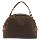 CELINE Macadam Canvas Hand Bag PVC Leather Brown Gold Auth YKZ1476A-2