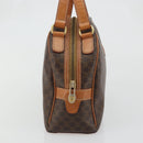 CELINE Macadam Canvas Hand Bag PVC Leather Brown Gold Auth YKZ1476A-4
