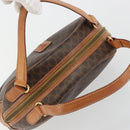CELINE Macadam Canvas Hand Bag PVC Leather Brown Gold Auth YKZ1476A-6