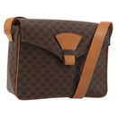 CELINE Macadam Canvas Shoulder Bag PVC Leather Brown Gold Auth YKZ1478A-1