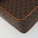CELINE Macadam Canvas Shoulder Bag PVC Leather Brown Gold Auth YKZ1478A-15