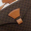 CELINE Macadam Canvas Shoulder Bag PVC Leather Brown Gold Auth YKZ1478A-18
