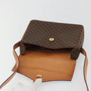 CELINE Macadam Canvas Shoulder Bag PVC Leather Brown Gold Auth YKZ1478A-9