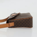 CELINE Macadam Canvas Shoulder Bag PVC Leather Brown Gold Auth YKZ1478A-4