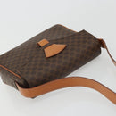 CELINE Macadam Canvas Shoulder Bag PVC Leather Brown Gold Auth YKZ1478A-6