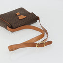 CELINE Macadam Canvas Shoulder Bag PVC Leather Brown Gold Auth YKZ1478A-7