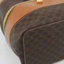 CELINE Macadam Canvas Vanity Hand Bag PVC Leather Brown Gold Auth YKZ1479A-15
