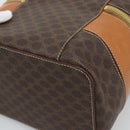 CELINE Macadam Canvas Vanity Hand Bag PVC Leather Brown Gold Auth YKZ1479A-16