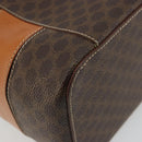 CELINE Macadam Canvas Vanity Hand Bag PVC Leather Brown Gold Auth YKZ1479A-17