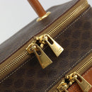 CELINE Macadam Canvas Vanity Hand Bag PVC Leather Brown Gold Auth YKZ1479A-9