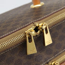 CELINE Macadam Canvas Vanity Hand Bag PVC Leather Brown Gold Auth YKZ1479A-18