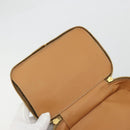 CELINE Macadam Canvas Vanity Hand Bag PVC Leather Brown Gold Auth YKZ1479A-18