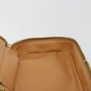CELINE Macadam Canvas Vanity Hand Bag PVC Leather Brown Gold Auth YKZ1479A-20