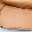 CELINE Macadam Canvas Vanity Hand Bag PVC Leather Brown Gold Auth YKZ1479A-22