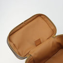 CELINE Macadam Canvas Vanity Hand Bag PVC Leather Brown Gold Auth YKZ1479A-22