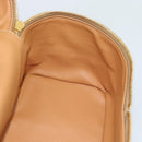CELINE Macadam Canvas Vanity Hand Bag PVC Leather Brown Gold Auth YKZ1479A-23