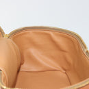 CELINE Macadam Canvas Vanity Hand Bag PVC Leather Brown Gold Auth YKZ1479A-24