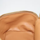 CELINE Macadam Canvas Vanity Hand Bag PVC Leather Brown Gold Auth YKZ1479A-25