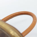 CELINE Macadam Canvas Vanity Hand Bag PVC Leather Brown Gold Auth YKZ1479A-8
