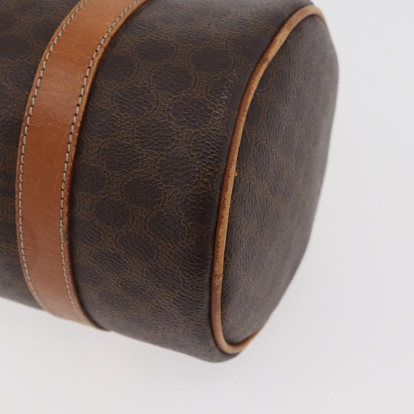 CELINE Macadam Canvas Umhängetasche PVC Leder Braun Gold Auth YKZ1480
