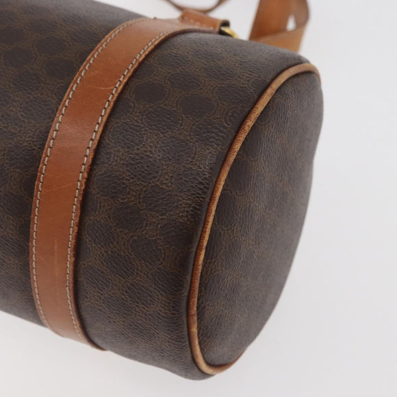 CELINE Macadam Canvas Umhängetasche PVC Leder Braun Gold Auth YKZ1480
