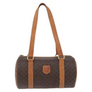 CELINE Macadam Canvas Umhängetasche PVC Leder Braun Gold Auth YKZ1480-13