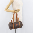 CELINE Macadam Canvas Umhängetasche PVC Leder Braun Gold Auth YKZ1480-22