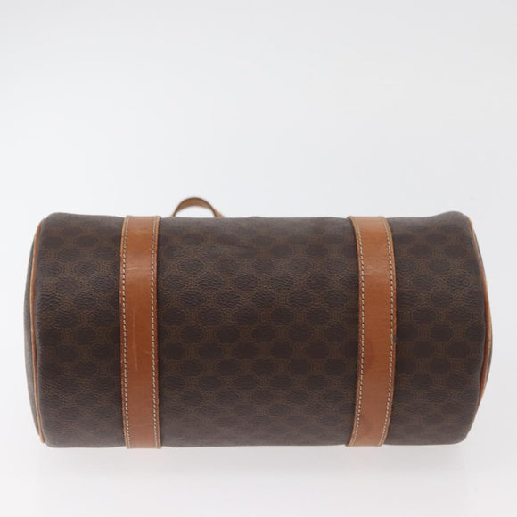 CELINE Macadam Canvas Umhängetasche PVC Leder Braun Gold Auth YKZ1480