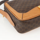 CELINE Macadam Canvas Shoulder Bag PVC Leather Brown Gold Auth YKZ1481-14