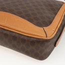 CELINE Macadam Canvas Shoulder Bag PVC Leather Brown Gold Auth YKZ1481-15