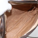 CELINE Macadam Canvas Shoulder Bag PVC Leather Brown Gold Auth YKZ1481-11