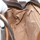 CELINE Macadam Canvas Shoulder Bag PVC Leather Brown Gold Auth YKZ1481-19