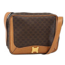 CELINE Macadam Canvas Shoulder Bag PVC Leather Brown Gold Auth YKZ1481-1