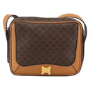 CELINE Macadam Canvas Shoulder Bag PVC Leather Brown Gold Auth YKZ1481-13