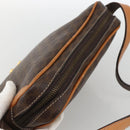 CELINE Macadam Canvas Shoulder Bag PVC Leather Brown Gold Auth YKZ1481-6