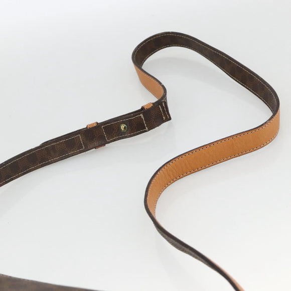 CELINE Macadam Canvas Shoulder Bag PVC Leather Brown Gold Auth YKZ1481