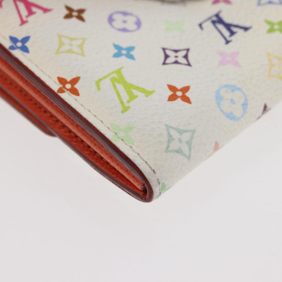 LOUIS VUITTON Multicolor Portefeuille Sarah Wallet White M93532 LV Auth YKZ1484