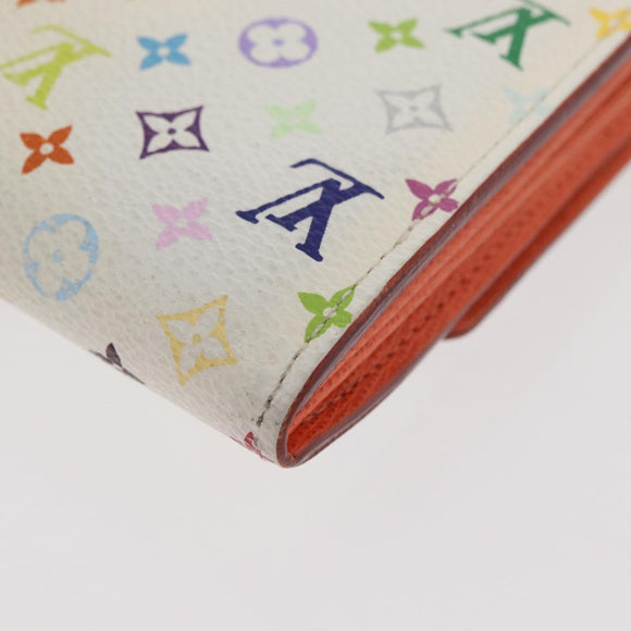 LOUIS VUITTON Multicolor Portefeuille Sarah Wallet White M93532 LV Auth YKZ1484