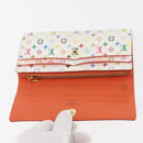 LOUIS VUITTON Multicolor Portefeuille Sarah Wallet White M93532 LV Auth YKZ1484-8