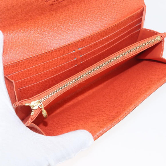 LOUIS VUITTON Multicolor Portefeuille Sarah Wallet White M93532 LV Auth YKZ1484