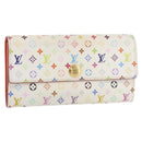 LOUIS VUITTON Multicolor Portefeuille Sarah Wallet White M93532 LV Auth YKZ1484-1