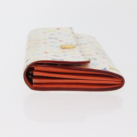 LOUIS VUITTON Multicolor Portefeuille Sarah Wallet White M93532 LV Auth YKZ1484